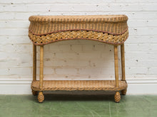 Load image into Gallery viewer, Cottage Chic Rattan Entry Table
