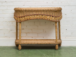 Cottage Chic Rattan Entry Table