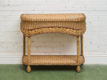 Load image into Gallery viewer, Cottage Chic Rattan Entry Table

