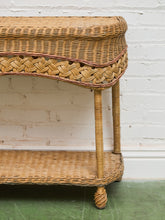 Load image into Gallery viewer, Cottage Chic Rattan Entry Table

