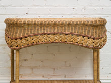 Load image into Gallery viewer, Cottage Chic Rattan Entry Table
