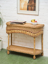 Load image into Gallery viewer, Cottage Chic Rattan Entry Table
