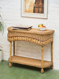 Cottage Chic Rattan Entry Table