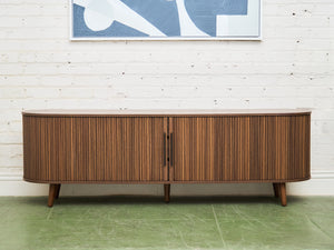 Tambour Door Credenza With Drawers In The Middle