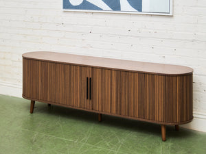 Tambour Door Credenza With Drawers In The Middle