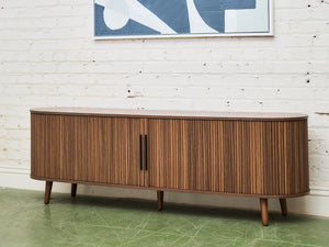 Tambour Door Credenza With Drawers In The Middle