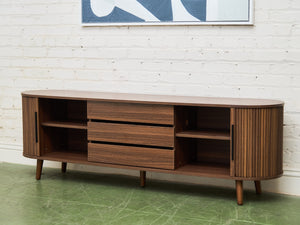 Tambour Door Credenza With Drawers In The Middle