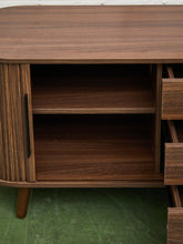 Load image into Gallery viewer, Tambour Door Credenza With Drawers In The Middle
