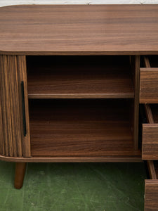 Tambour Door Credenza With Drawers In The Middle