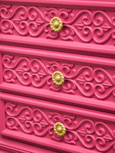 Load image into Gallery viewer, Fuschia Vintage Ornate 70’s Dresser
