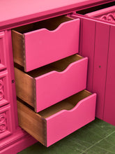 Load image into Gallery viewer, Fuschia Vintage Ornate 70’s Dresser
