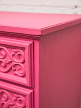 Load image into Gallery viewer, Fuschia Vintage Ornate 70’s Dresser
