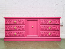 Load image into Gallery viewer, Fuschia Vintage Ornate 70’s Dresser
