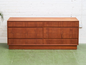 Westnofa Mid Century Teak Plinth Base 8 Drawer Dresser