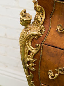 Louis XV 19th Century Bombe Chest Medium