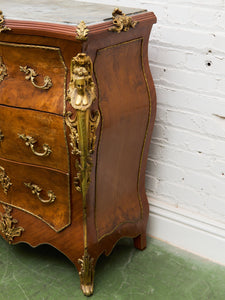 Louis XV 19th Century Bombe Chest Small