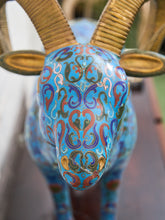 Load image into Gallery viewer, Large Vintage Chinese Brass Enamel Ram Cloisonne Figure
