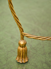 Load image into Gallery viewer, Italian Gold Gilt Iron Rope Tassel Knotted Round Stool Ottoman Bench
