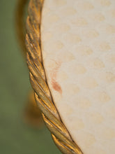Load image into Gallery viewer, Italian Gold Gilt Iron Rope Tassel Knotted Round Stool Ottoman Bench
