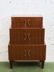 Nicole Miller Italian High-Gloss Stacked Lacquer Cabinet