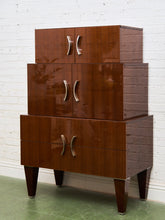 Load image into Gallery viewer, Nicole Miller Italian High-Gloss Stacked Lacquer Cabinet
