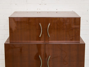 Nicole Miller Italian High-Gloss Stacked Lacquer Cabinet
