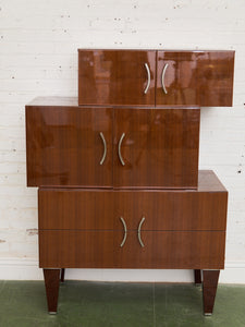 Nicole Miller Italian High-Gloss Stacked Lacquer Cabinet
