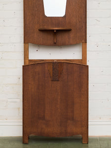 Art Nuevau Tiger Oak Hall Tree with Umbrella Stand