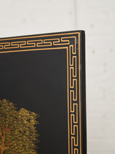 Load image into Gallery viewer, Black Lacquered Wood Gilt Paint and Enamel Antique Chinese Screen
