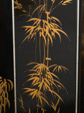 Load image into Gallery viewer, Black Lacquered Wood Gilt Paint and Enamel Antique Chinese Screen
