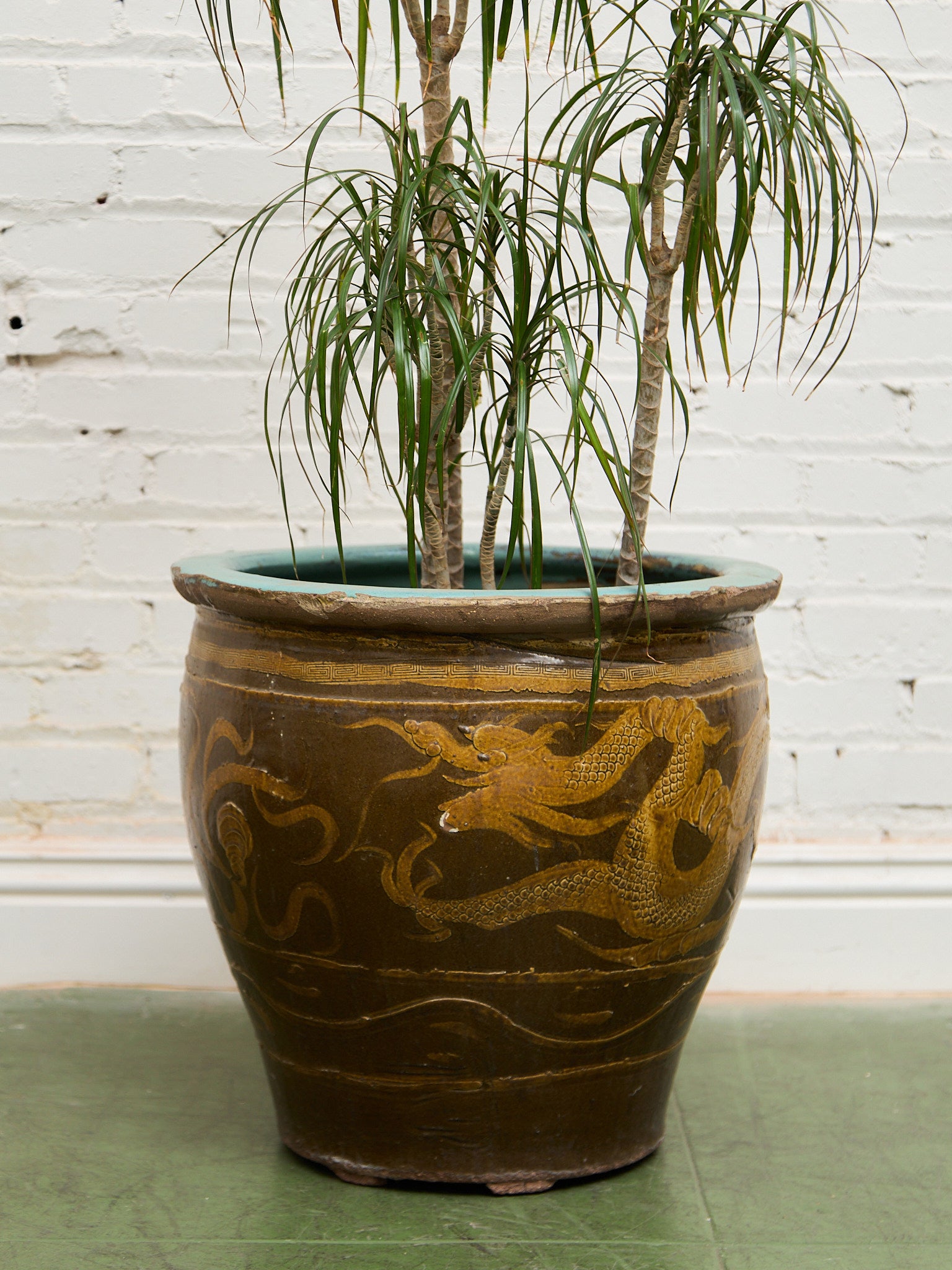 large chinese style plant pots Vintage 1960s X Large Tony Duquette Style Asian Brown Dragon Egg Pot – Sunbeam Vintage