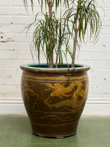 vintage large plant pots Vintage 1960s X Large Tony Duquette Style Asian Brown Dragon Egg Pot – Sunbeam Vintage