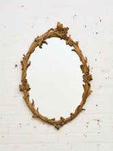 Load image into Gallery viewer, Vintage Ornate Oval Mirror in Distressed Ivory Resin
