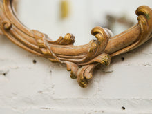 Load image into Gallery viewer, Vintage Ornate Oval Mirror in Distressed Ivory Resin
