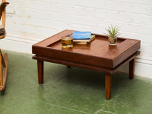 Load image into Gallery viewer, Mid-Century Modern Wood Side Table with Recessed Tray Top
