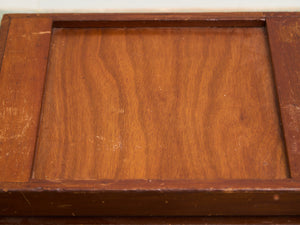Mid-Century Modern Wood Side Table with Recessed Tray Top