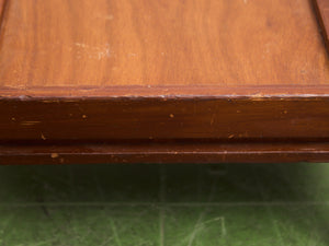 Mid-Century Modern Wood Side Table with Recessed Tray Top