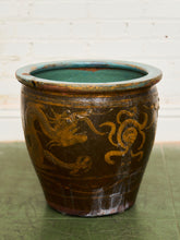 Load image into Gallery viewer, Vintage 1960s Large Tony Duquette Style Asian Brown Dragon Egg Pot
