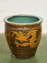 Load image into Gallery viewer, Vintage 1960s Large Tony Duquette Style Asian Brown Dragon Egg Pot
