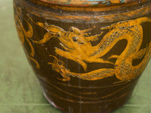 Load image into Gallery viewer, Vintage 1960s Large Tony Duquette Style Asian Brown Dragon Egg Pot
