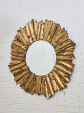 Load image into Gallery viewer, Brutalist Gilt Sunburst Mirror in the Style of Curtis Jere
