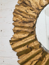 Load image into Gallery viewer, Brutalist Gilt Sunburst Mirror in the Style of Curtis Jere
