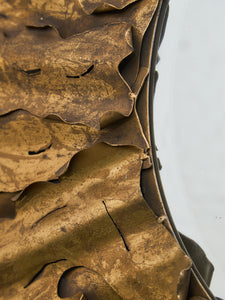 Brutalist Gilt Sunburst Mirror in the Style of Curtis Jere