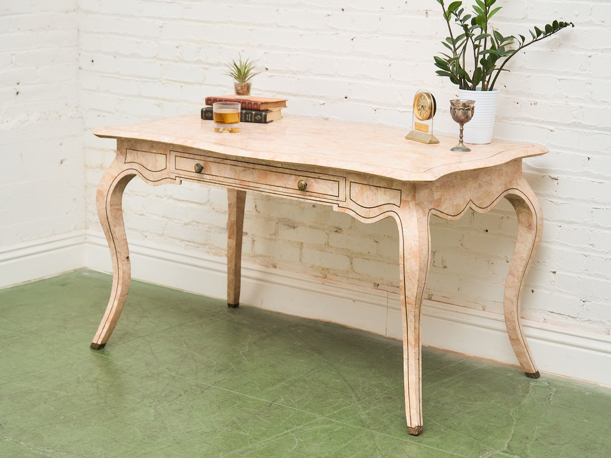 Maitland-Smith Pink Tessellated Stone Finish Desk – Sunbeam Vintage
