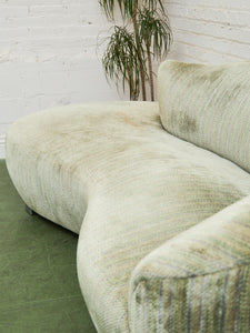 Curved Vintage Serpentine Sofa in the Style of Vladimir Kagan