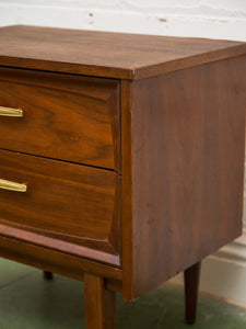 Double Drawer Vintage Nightstand