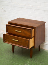 Load image into Gallery viewer, Double Drawer Vintage Nightstand
