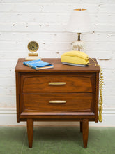 Load image into Gallery viewer, Double Drawer Vintage Nightstand
