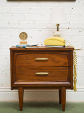 Load image into Gallery viewer, Double Drawer Vintage Nightstand
