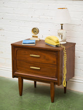 Load image into Gallery viewer, Double Drawer Vintage Nightstand
